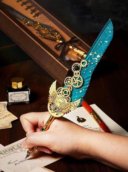 Quill Feather Pen and Ink Set Gift Set