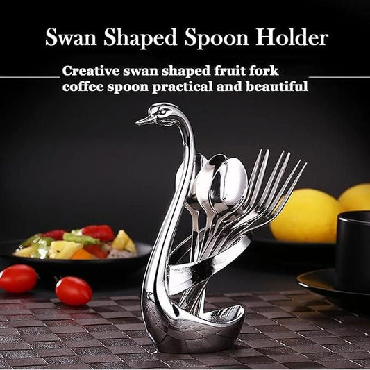 Swan Base Fork Holder With Fork Set for Kitchen & Home Decor