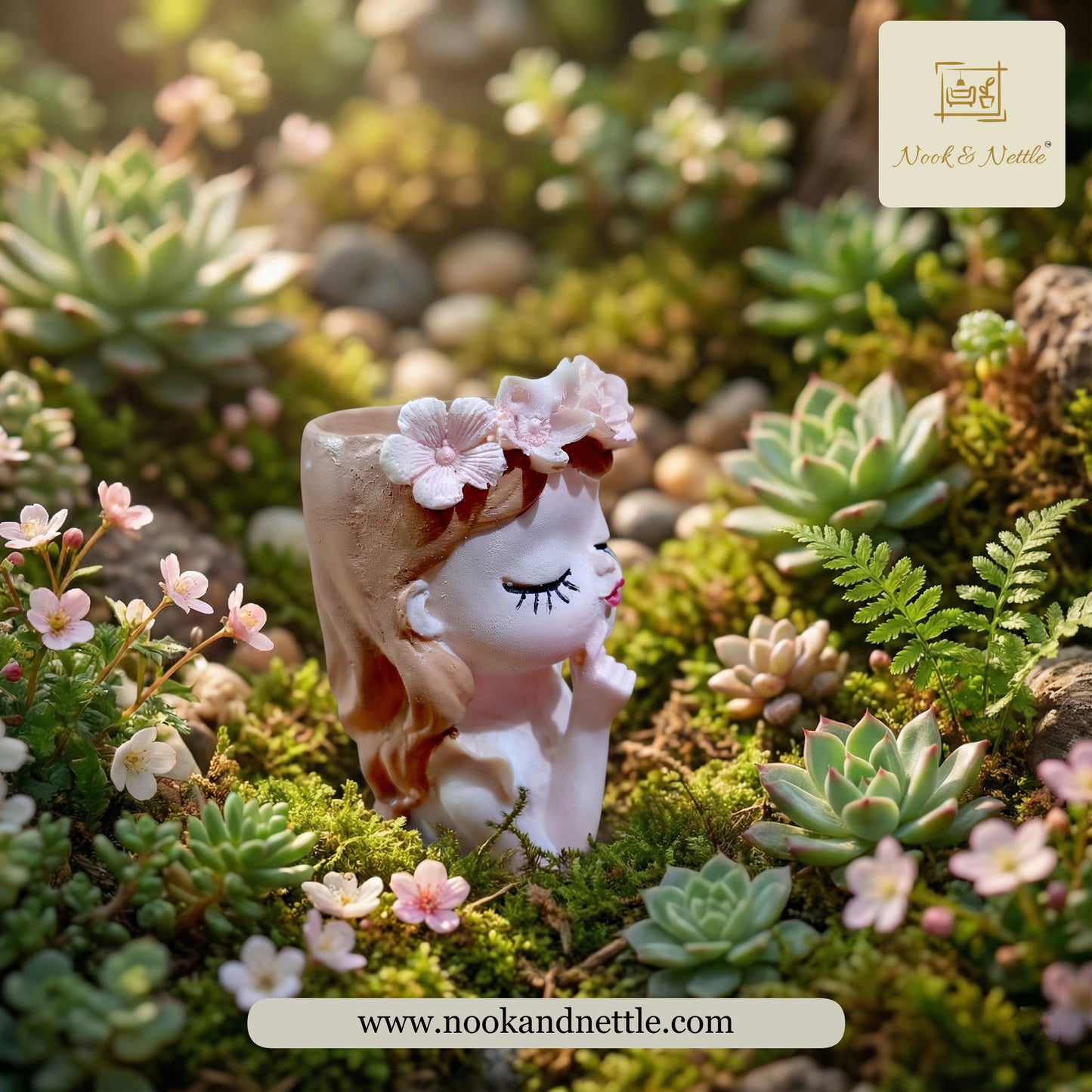 N&N Handcrafted Small Fairy Head Planter