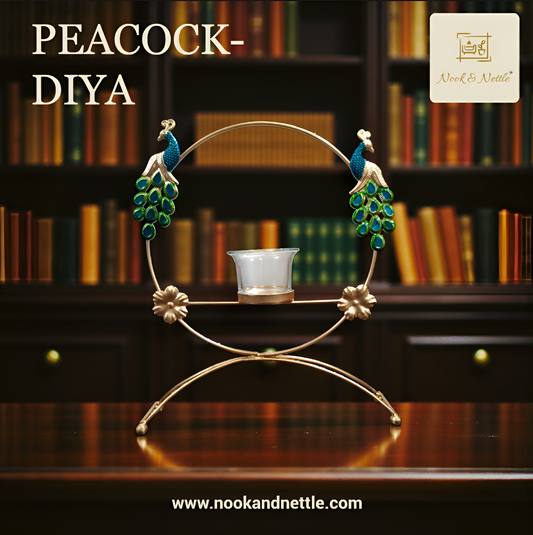 N&N Handcrafted Peacock Tealight Holder