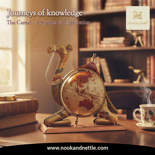 N&N Multicolor Hand-Painted Metal Camel Globe