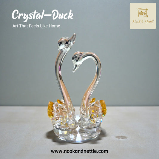 N&N Crystal Swan Couple Showpiece – Elegant Decorative Figurine