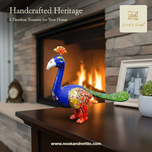 N&N Handmade Resin Peacock Statue Showpiece