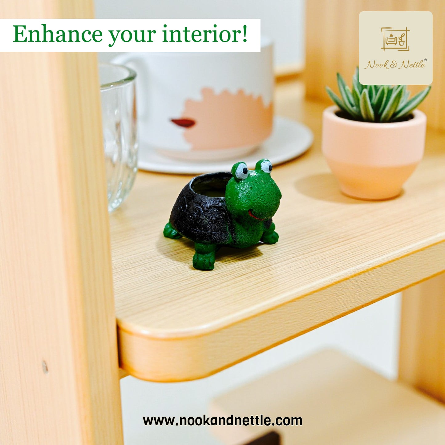 N&N Tortoise Planter Pot for Home & Office Décor