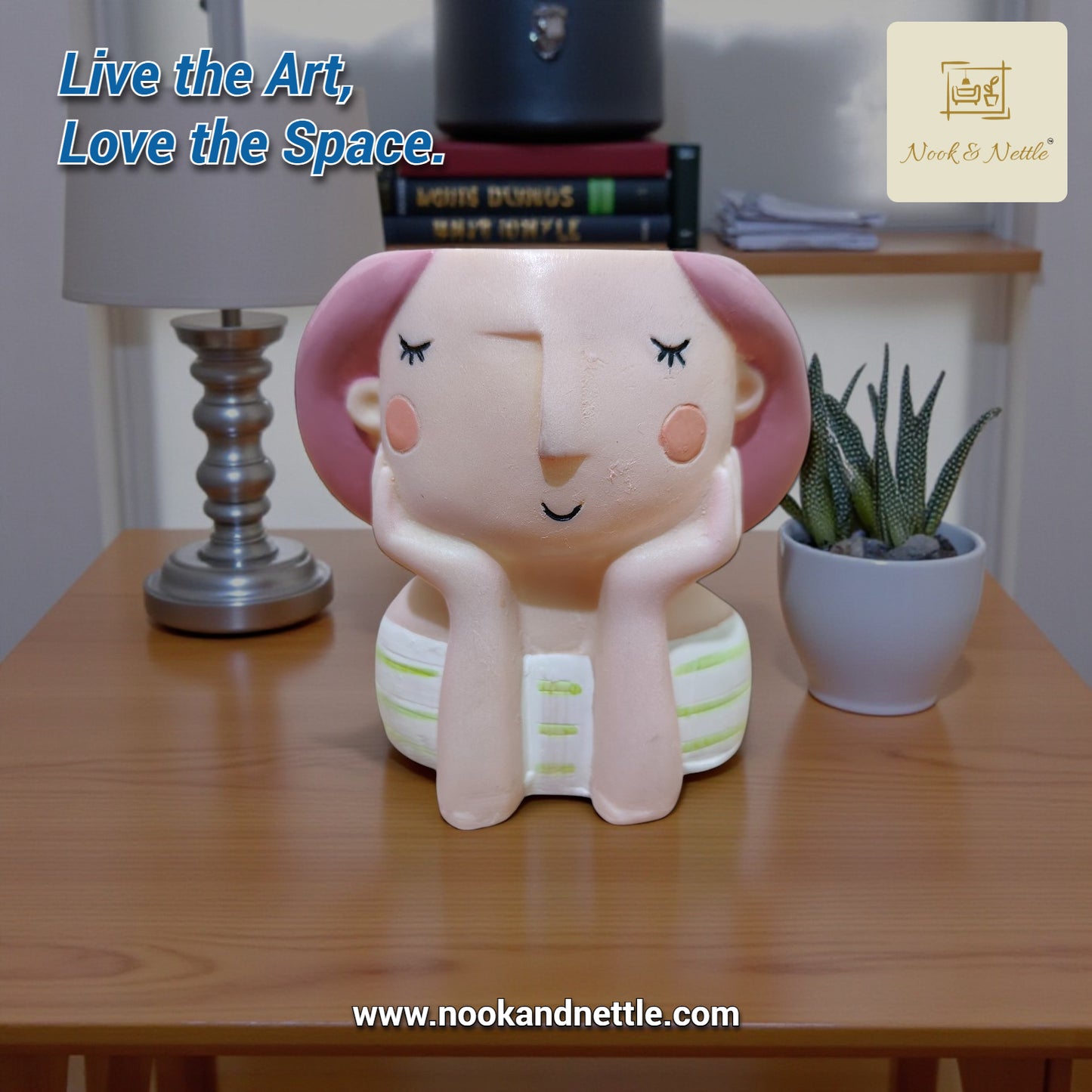 N&N Handcrafted Beautiful Girl Planter Pot for Home & Office Décor