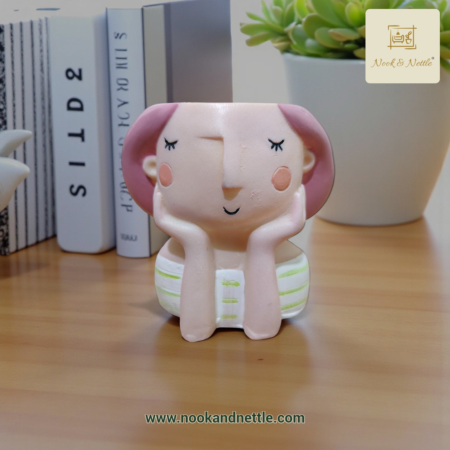 N&N Handcrafted Beautiful Girl Planter Pot for Home & Office Décor