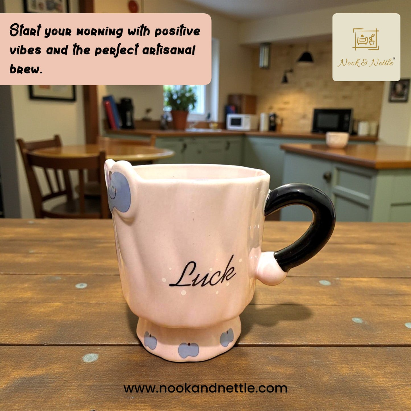 N&N “Luck” Ceramic Mug – Playful Designer Coffee Cup