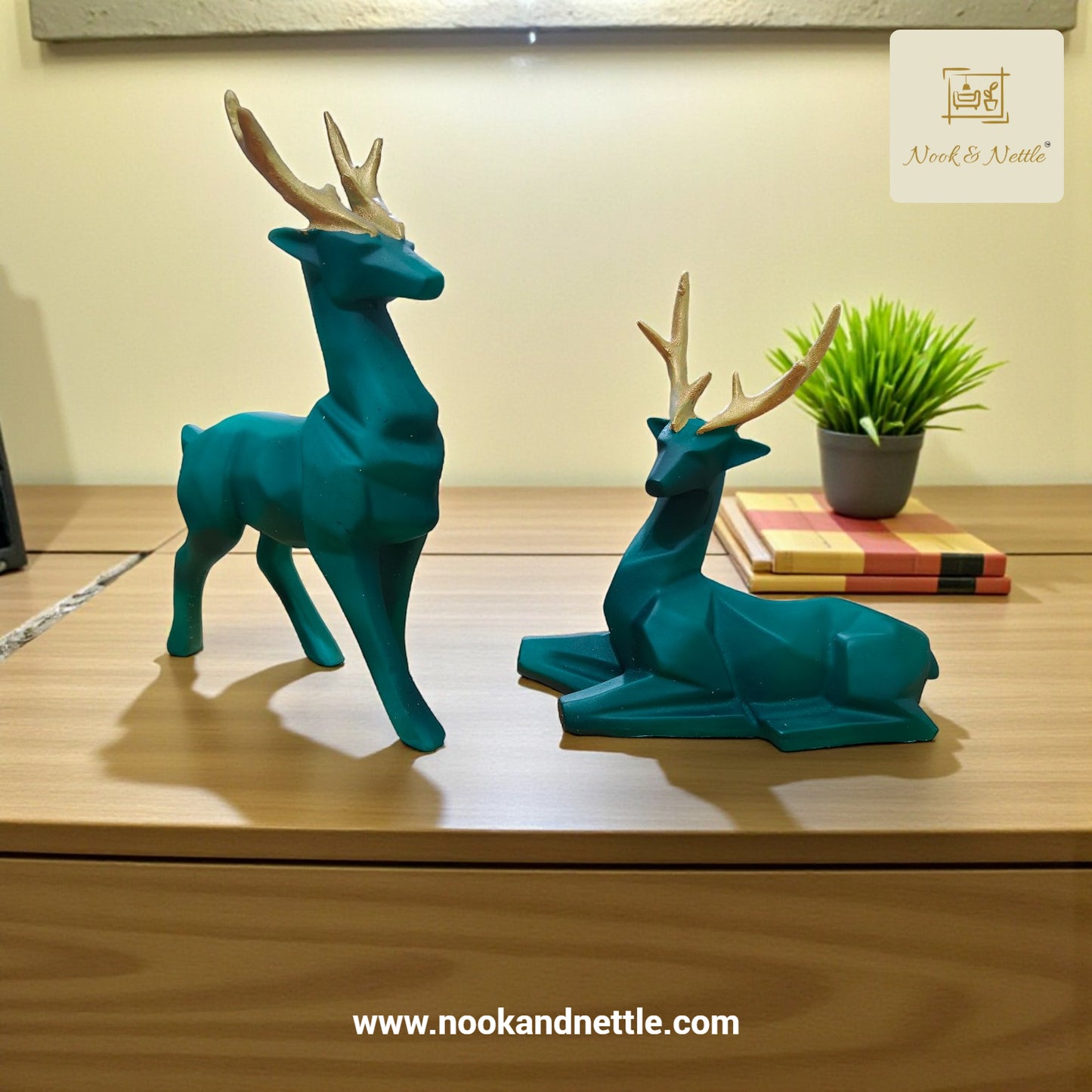 N&N Pair of Luxury Deer Showpiece for Living Room