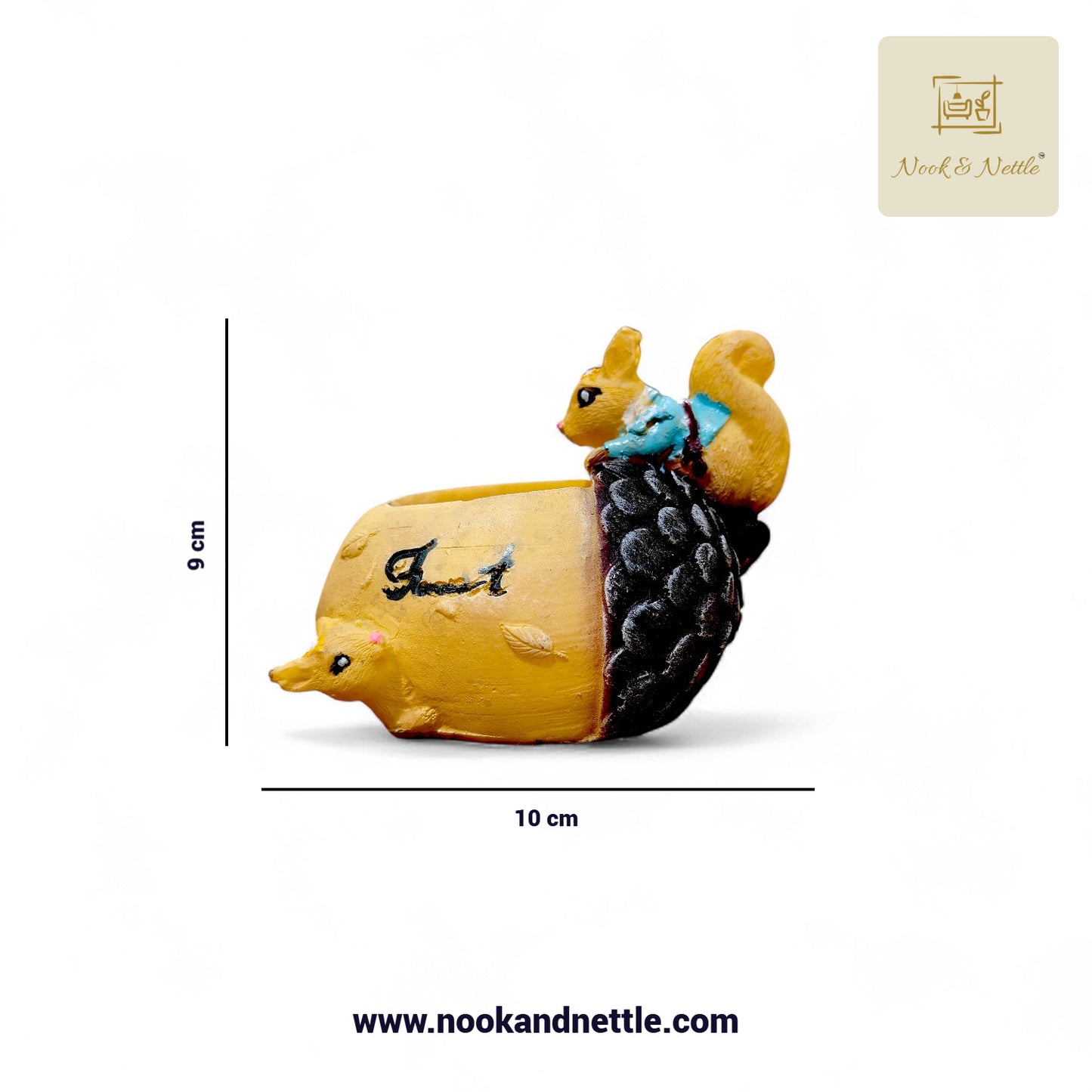 N&N Handcrafted Squirrel Round Nut Planter Pot for Home & Office Décor