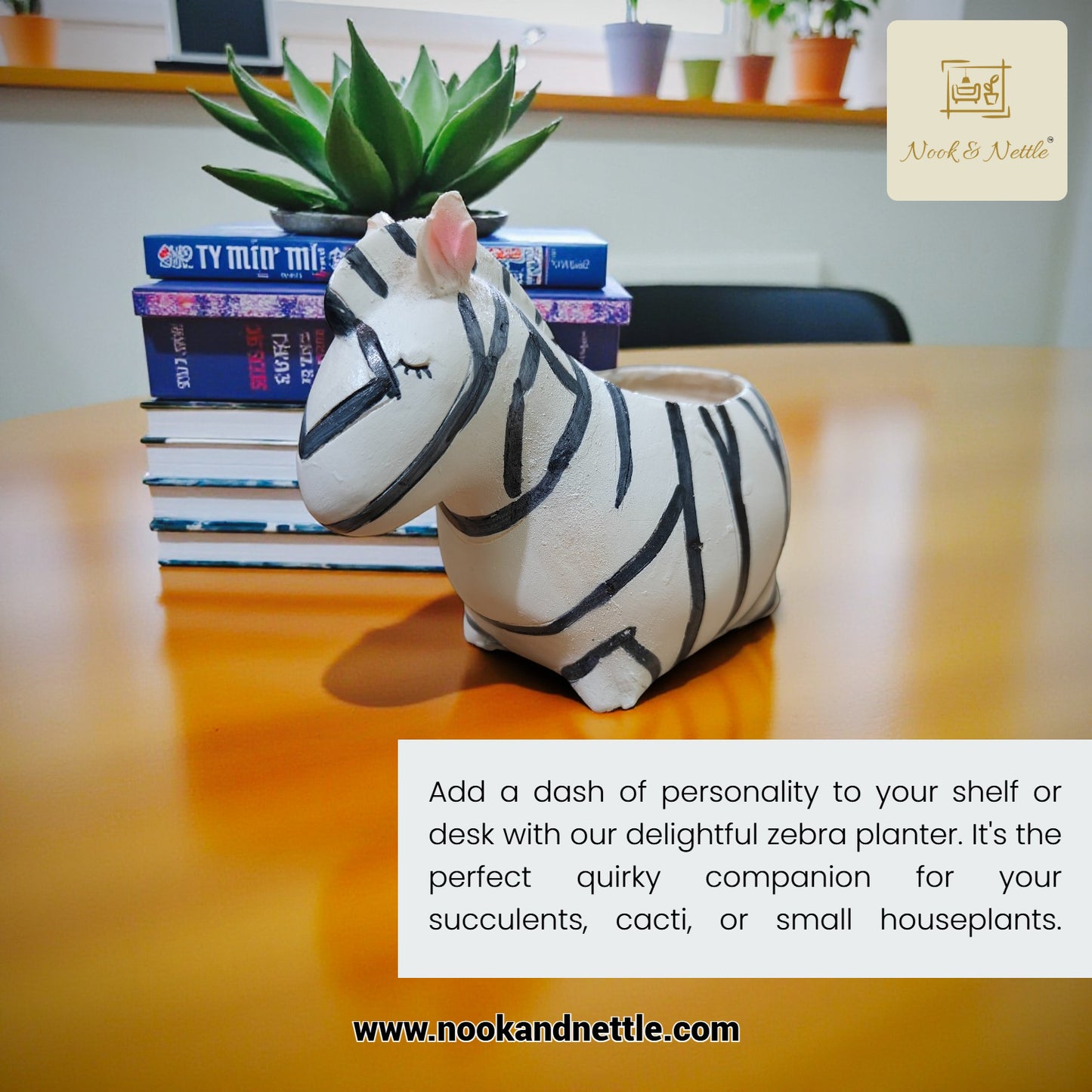 N&N Zebra Planter Pot for Home & Office Décor