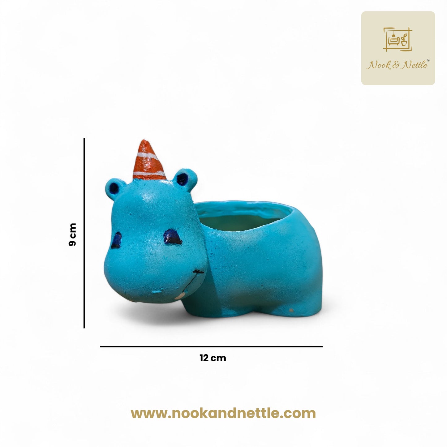 N&N Handcrafted Hippo Planter Pot for Home & Office Décor
