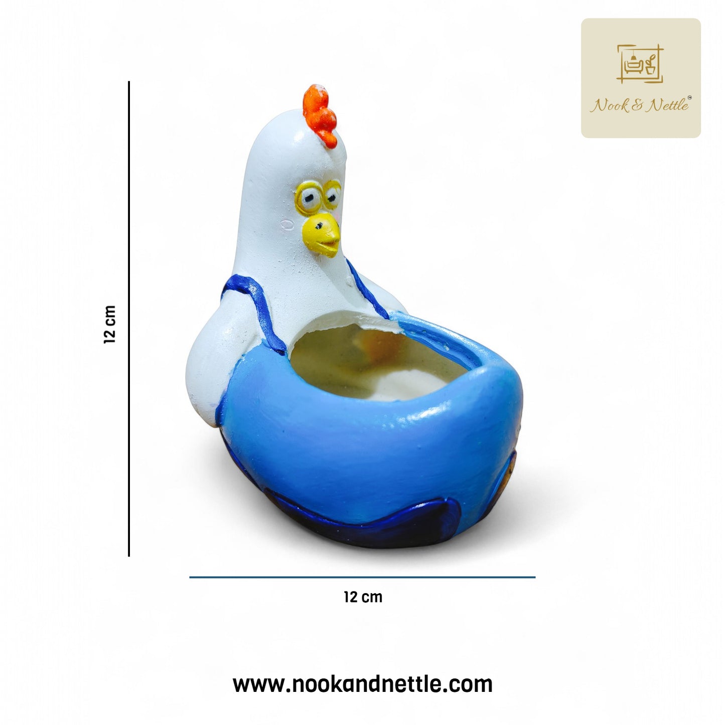 N&N Handcrafted Hen Shaped Resin Planter Pot for Home & Office Décor