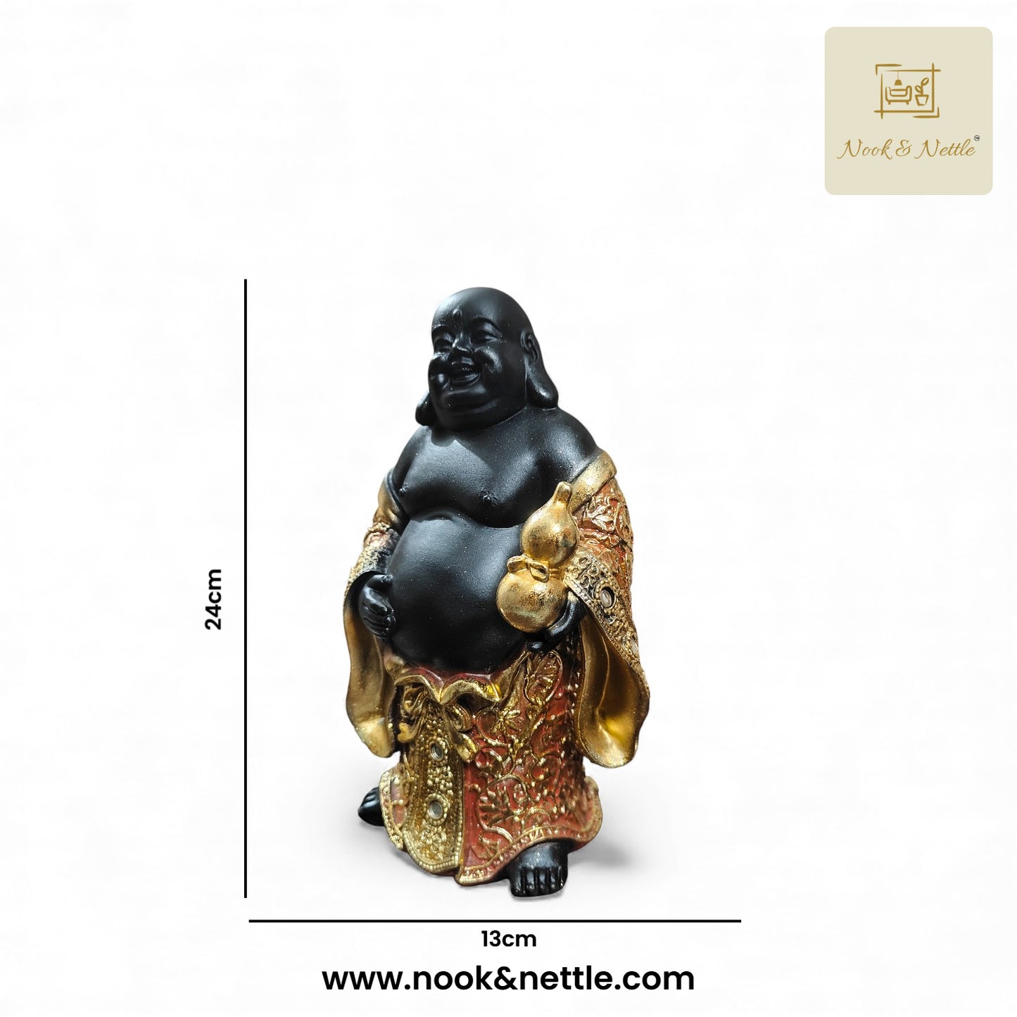 N&N Laughing Buddha Showpiece – Prosperity & Good Luck Decorative Figurine