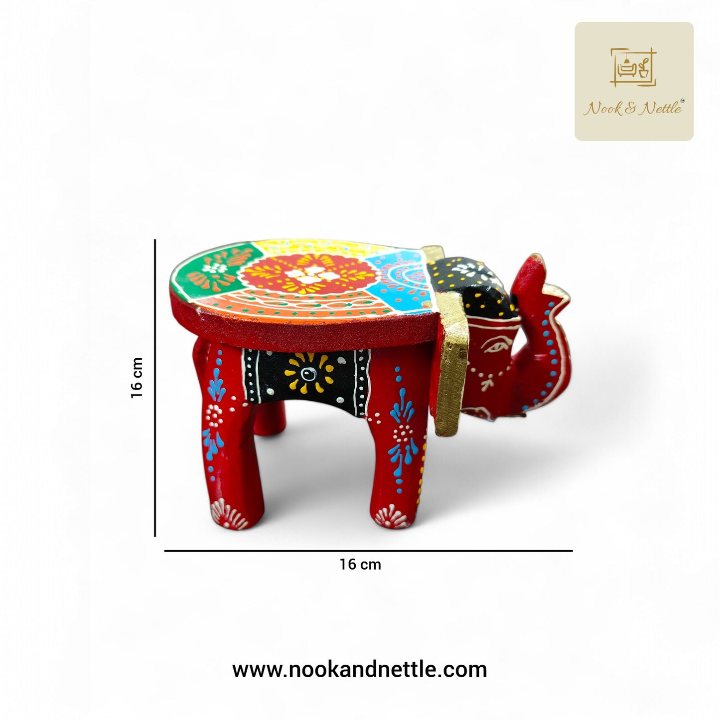 N&N Handcrafted Wooden Elephant Stool