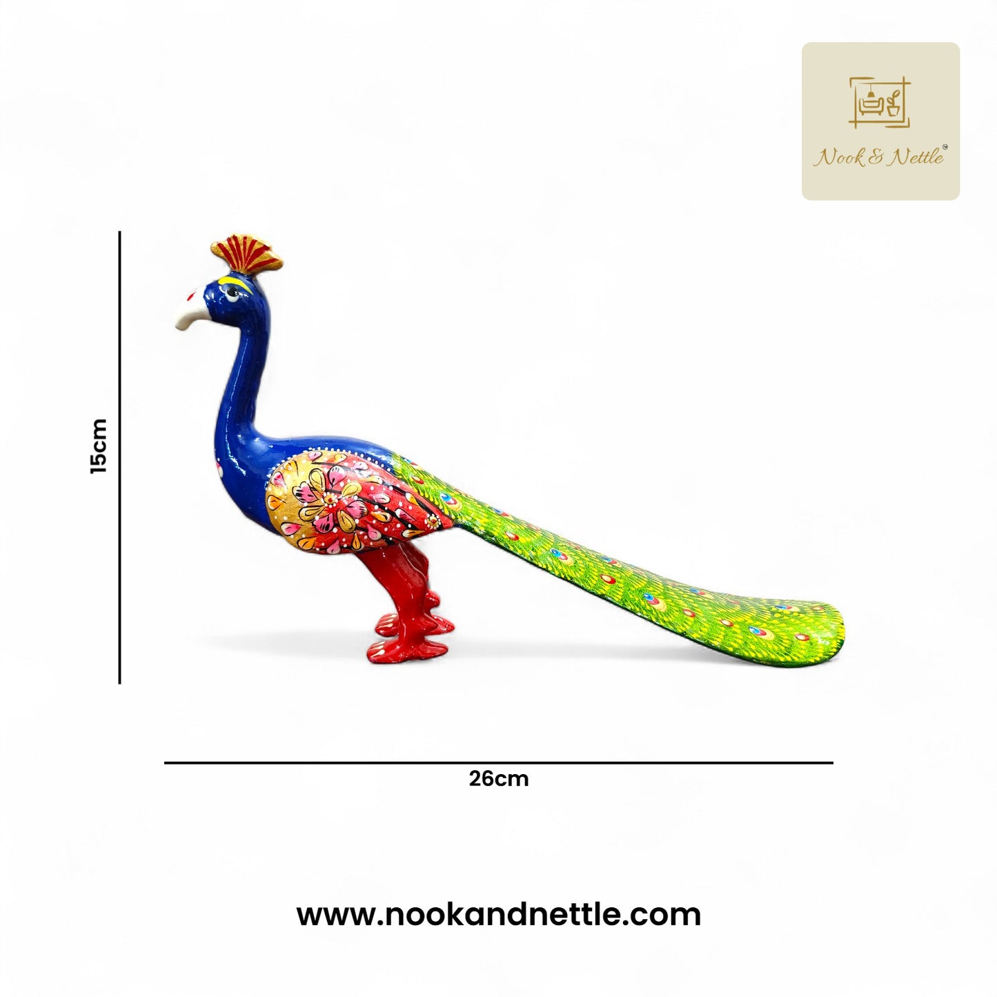 N&N Handmade Resin Peacock Statue Showpiece