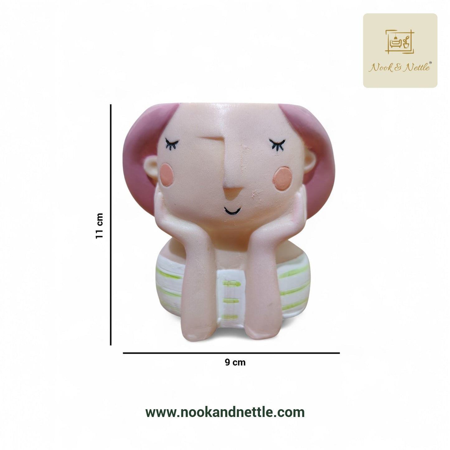 N&N Handcrafted Beautiful Girl Planter Pot for Home & Office Décor