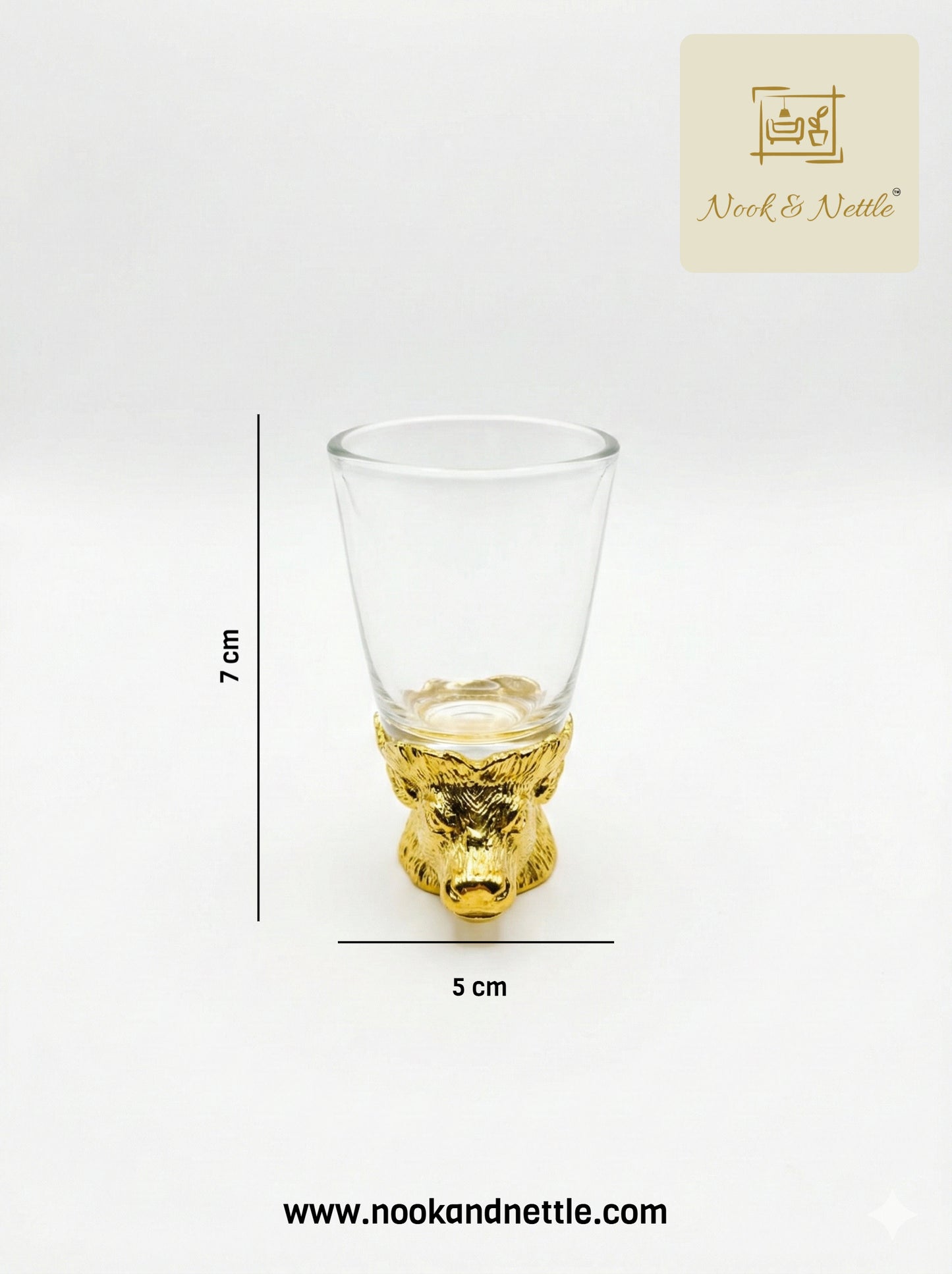 N&N Animal-Themed Vodka Shot Glass Set – Luxury Gold Base Drinkware