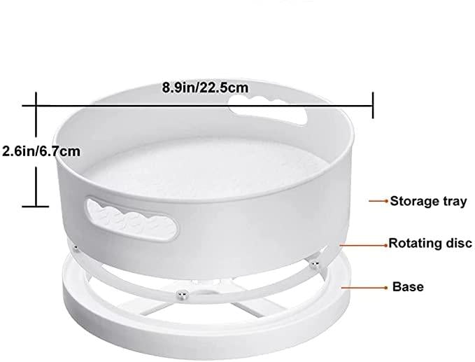 Multi-Purpose 360 degree Rotating Organizer Tray Use for Spice Rack, Cosmetic Organizer and Many more (Off-White Cream)