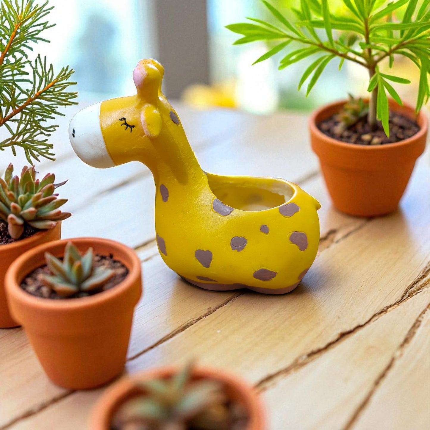Nook & Nettle Handcrafted Mini Cute Giraffe Planter